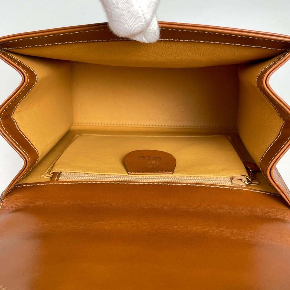 GUCCI Brown Leather Shoulder Bag - Picture 8 of 9